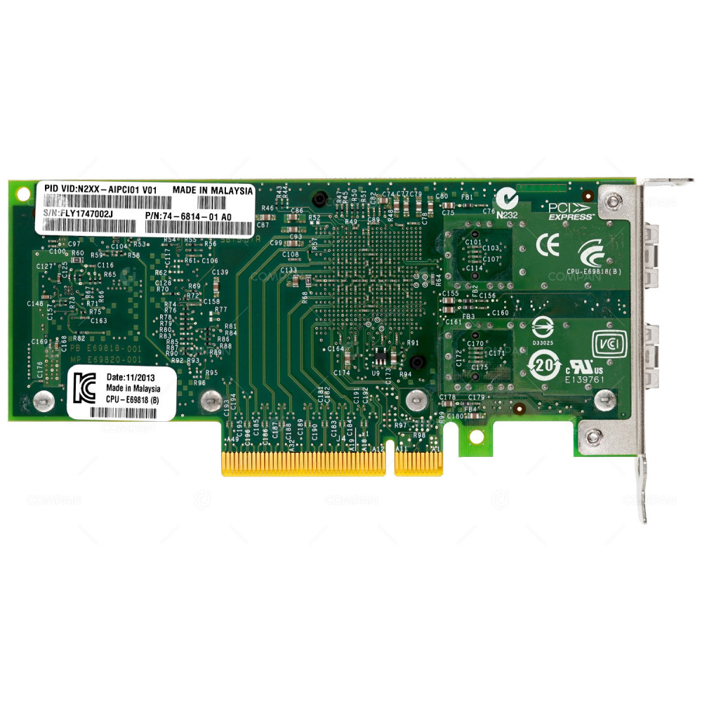 74-6814-01 LP CISCO X520 DUAL PORT 10GB SFP+ ETHERNET SERVER ADAPTER LOW PROFILE